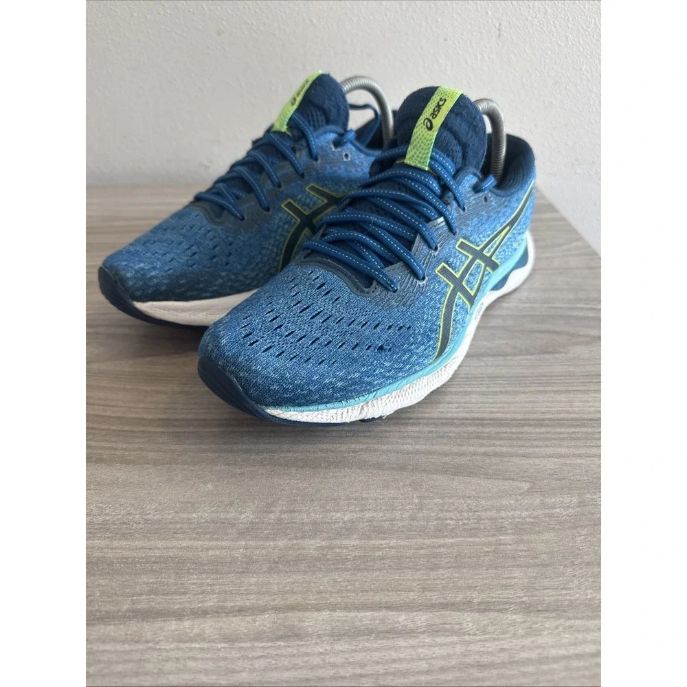 Asics Gel-Nimbus 24 Mens Size 8.5 Blue Green Athletic Running Shoes Sneakers